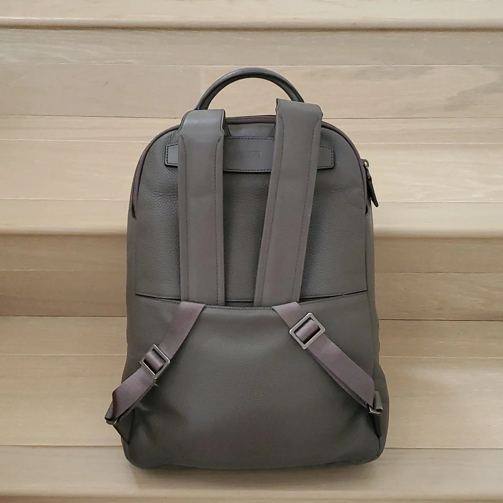 Tumi Landon Alcott Fine Leather Backpack in Gray